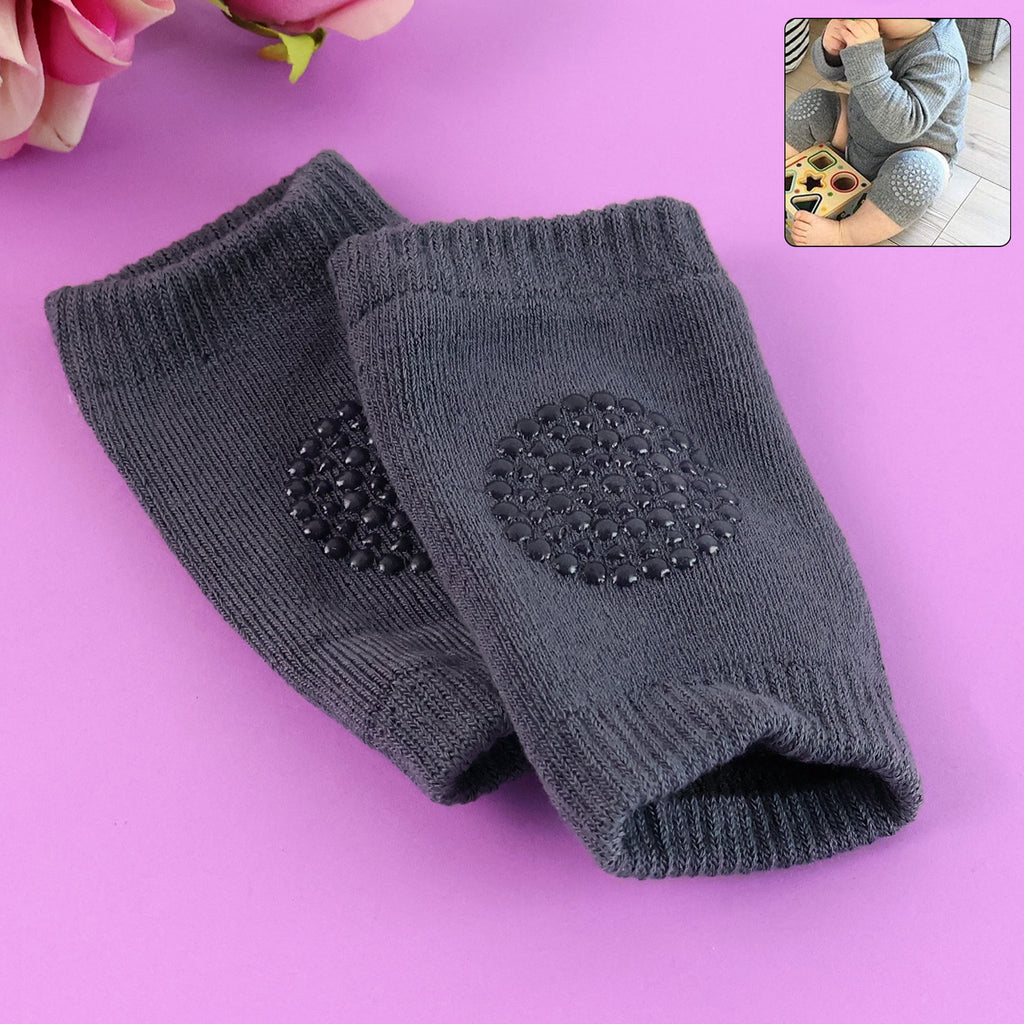 Dark Grey Toddler Wool Knee Warmers | Soft Knit Leg Warmers & Knee Guards for Babies