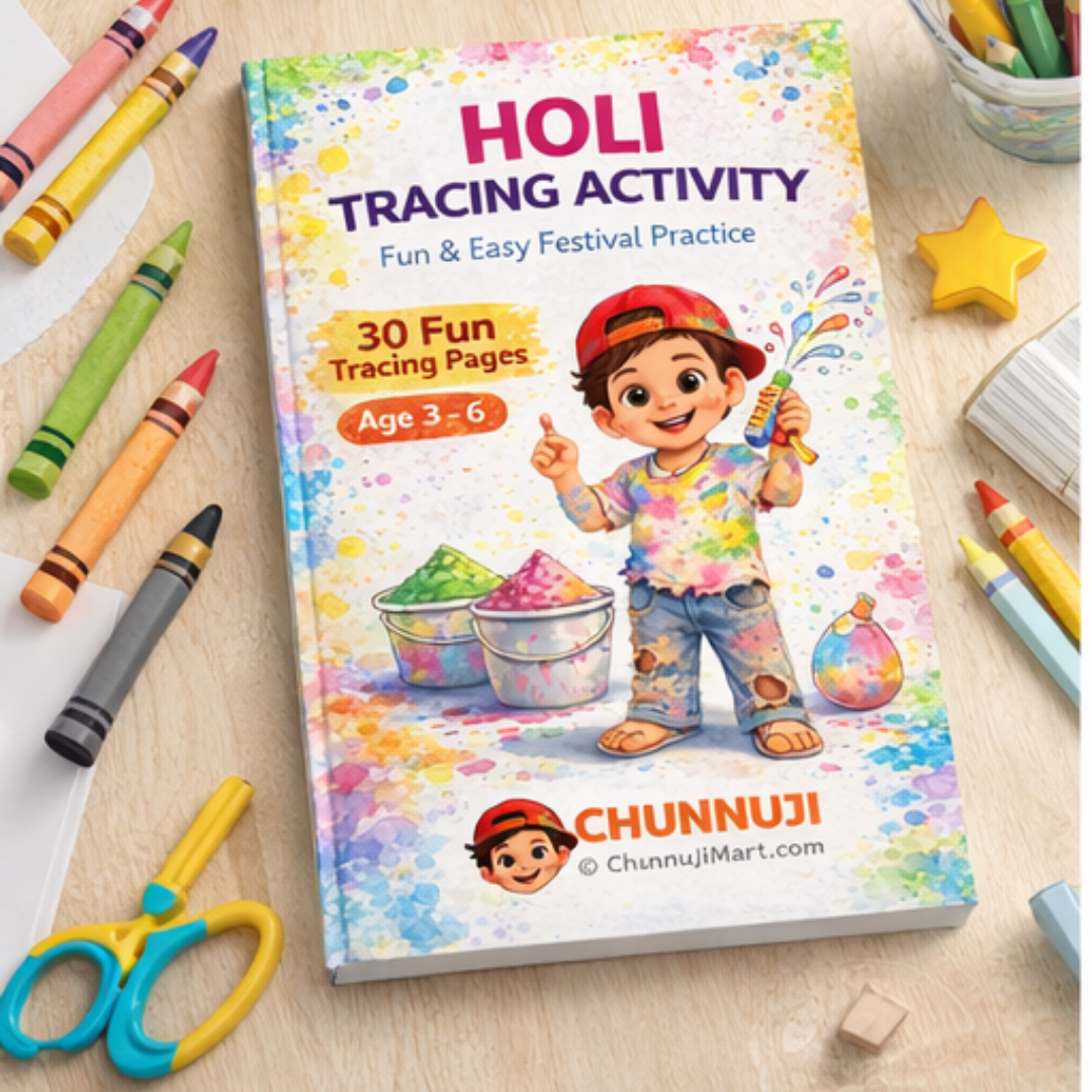 Holi Tracing Activity Book for Preschool Kids | 30 Fun Printable Pages