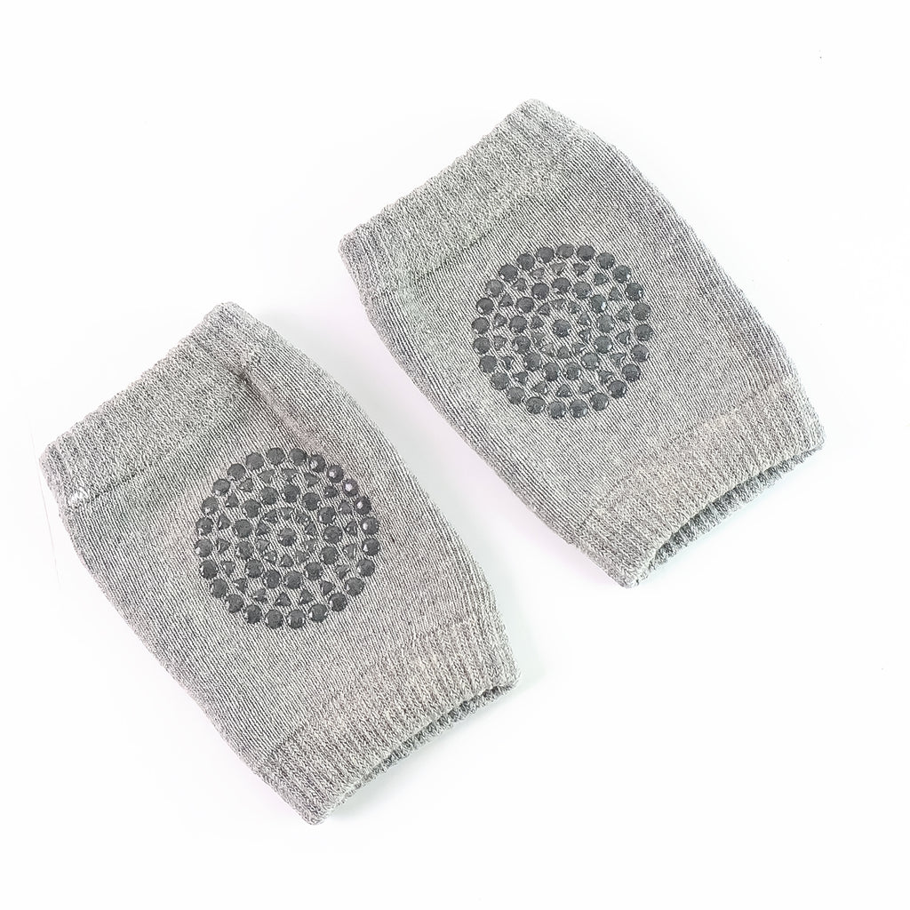 Light Grey Toddler Wool Knee Warmers | Soft Knit Leg Warmers & Baby Knee Guards