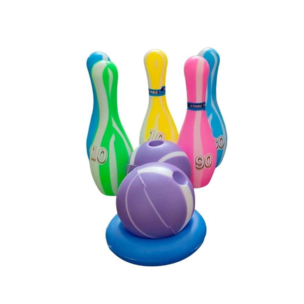 Junior Bowling Set With 5 Bottles 2 Balls And 1 Ball Stand Ring |   Plastic  |   Toys