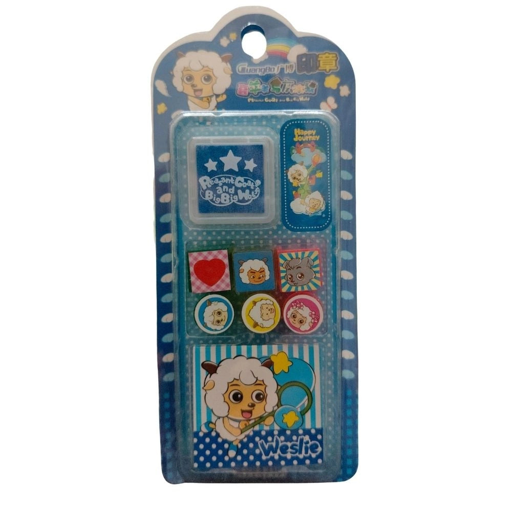 Pack of 2 Cartoon Stamps for Kids | Emoji Stamp Set | Creative Stationery