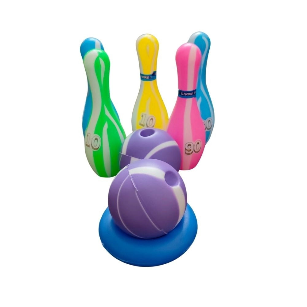 Junior Bowling Set With 5 Bottles 2 Balls And 1 Ball Stand Ring |   Plastic  |   Toys