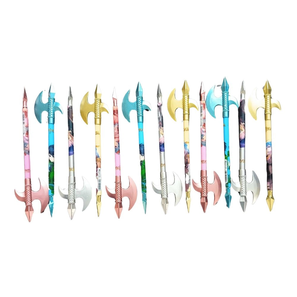 12 PCS_Set Best Global Style Sword Novelty Ball Pen  | Plastic | Stationery | 5+ Years