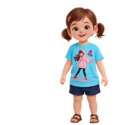 Cute Hoodie Girl T-Shirt for Kids | Soft Cotton Tee 7–14Y