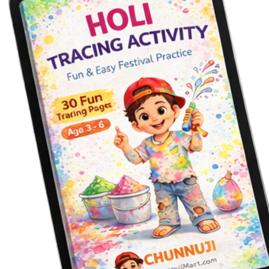 Holi Tracing Activity Book for Preschool Kids | 30 Fun Printable Pages