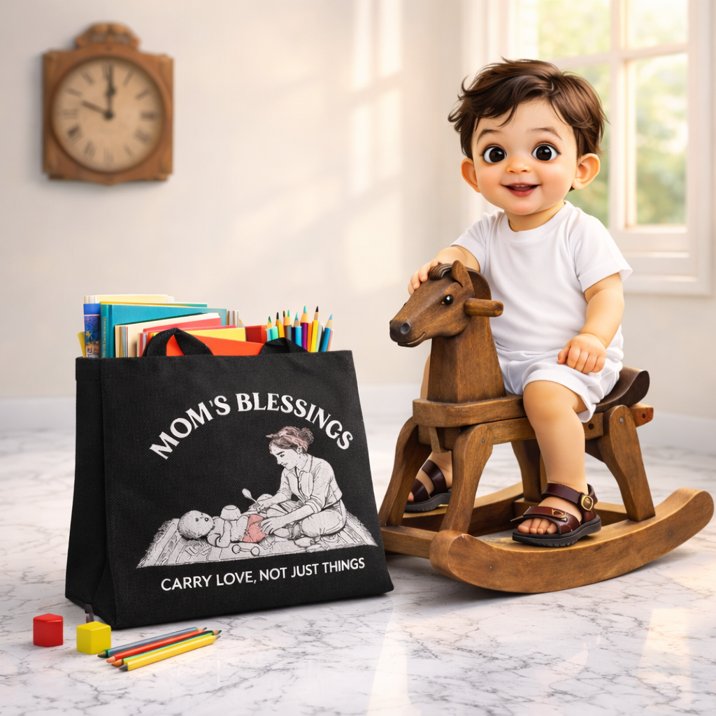 Mom’s Blessings Tote Bag | Premium 300 GSM Canvas Eco Bag | Old Memories Design