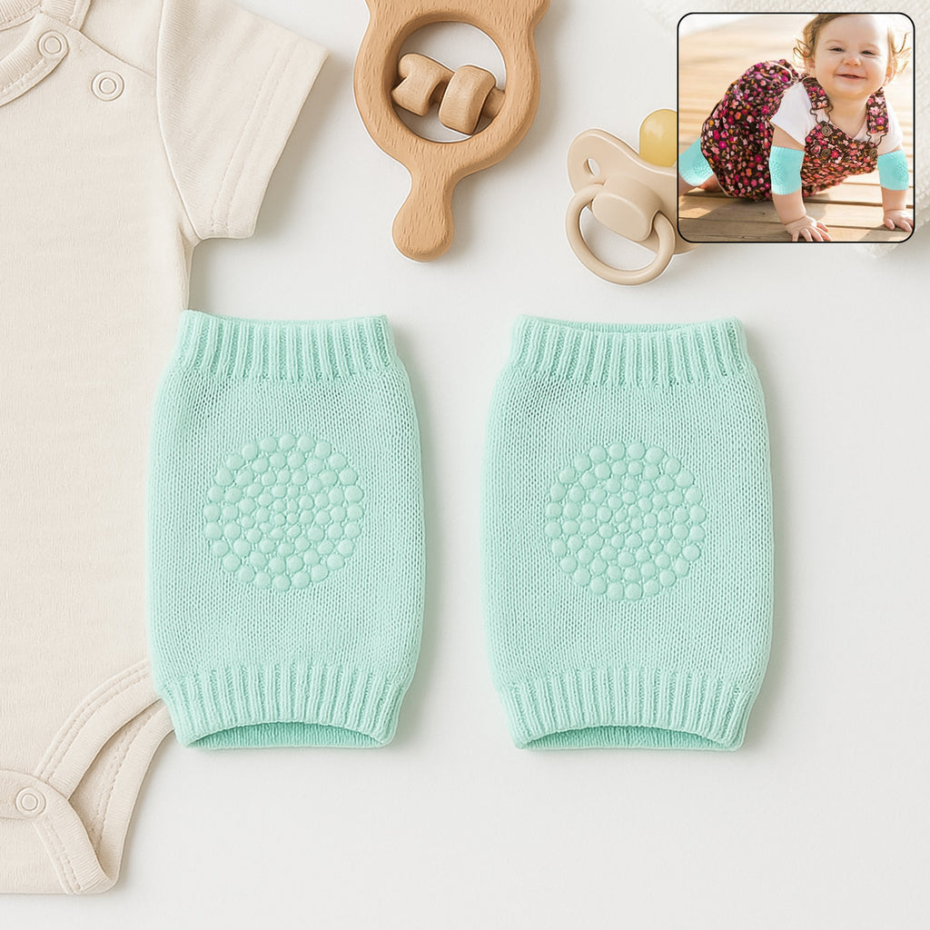 Mint Green Toddler Wool Knee Warmers | Soft Knit Baby Leg Warmers & Knee Guards
