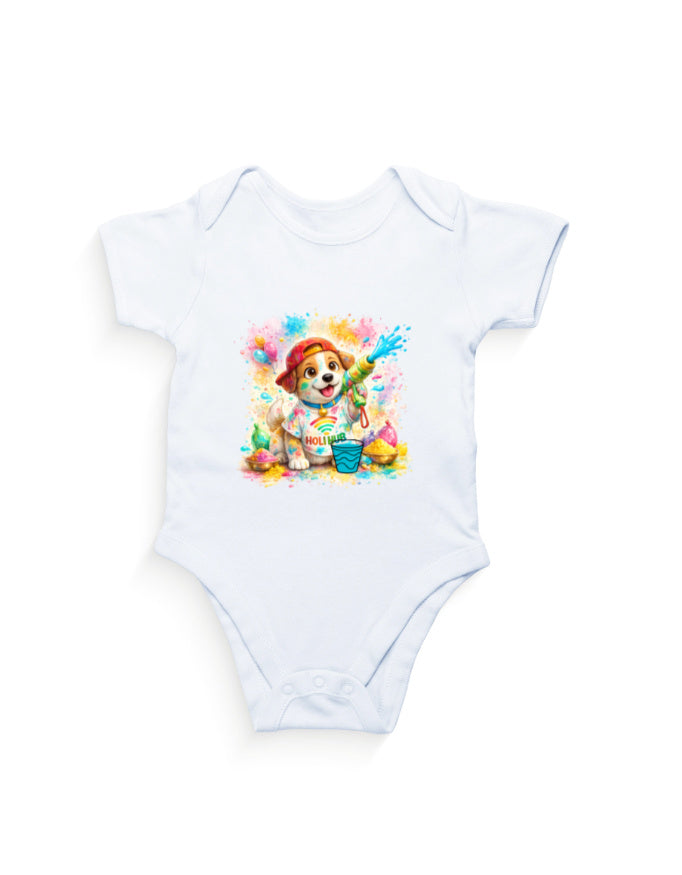 ChunnuJi Holi Baby Romper – 100% Cotton 180 GSM | Soft Festival Bodysuit for Babies 0-12 Months | Premium Kids Wear | ChunnuJiMart