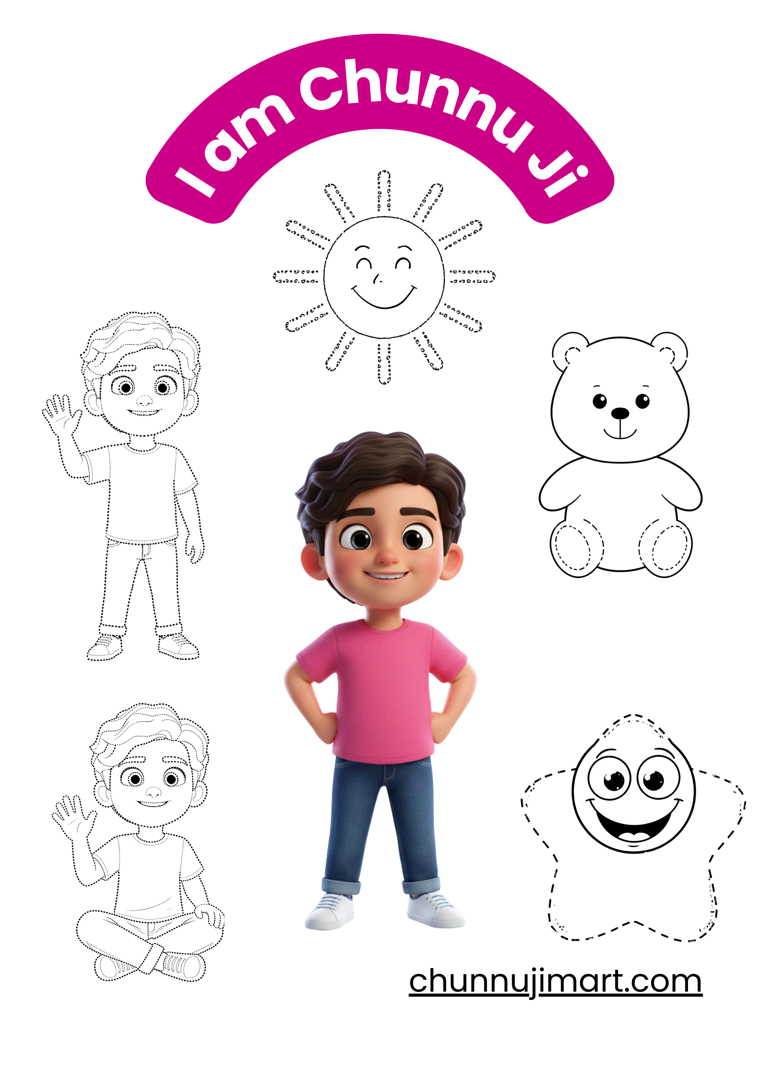 Play with Chunnu Ji – 45 Page Fun Tracing & Coloring Workbook (With Certificate)