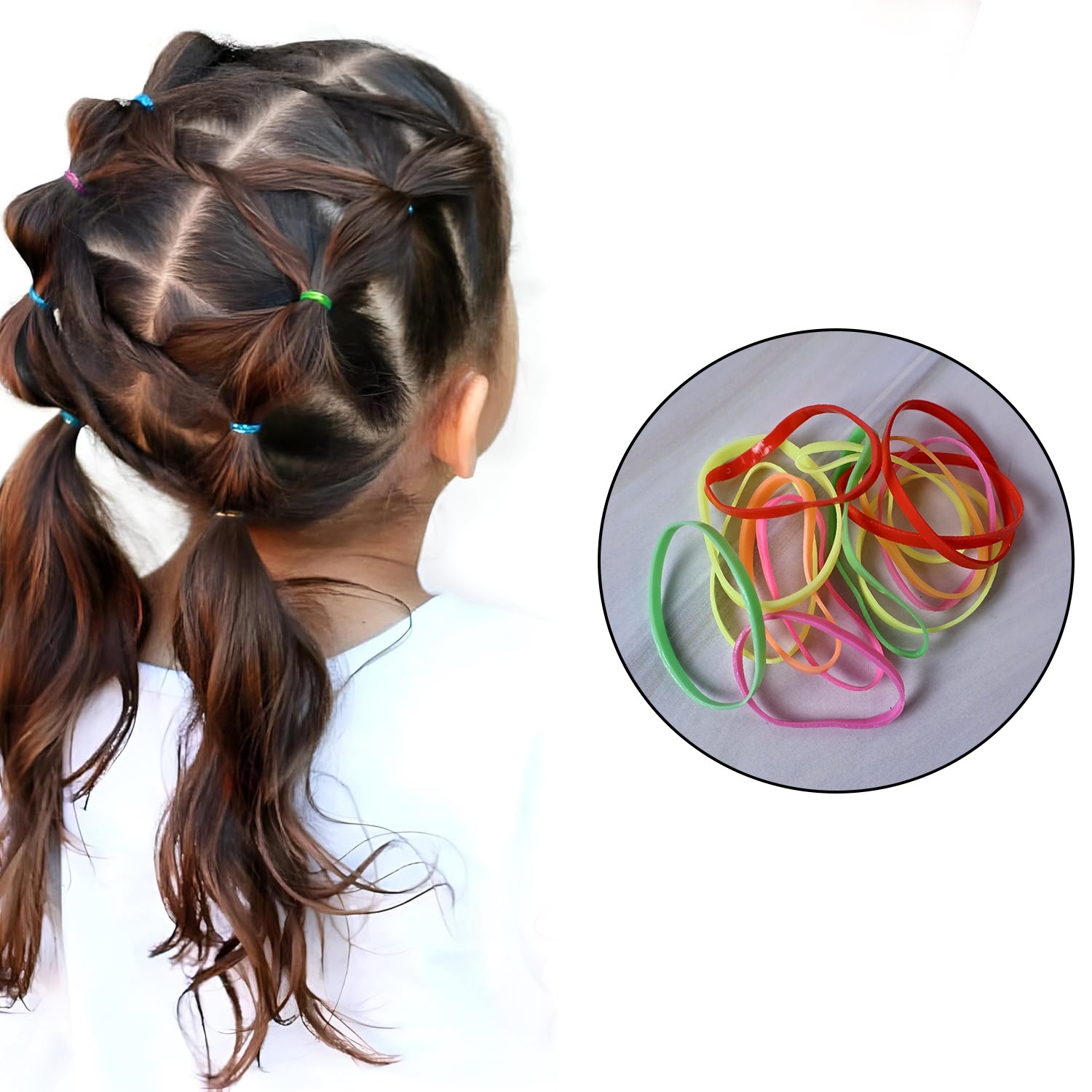 Kids Hair Bands Rubber Bands  Cute Hair Clips In Storage Box (Mix Design  1 Set) - Baby Care