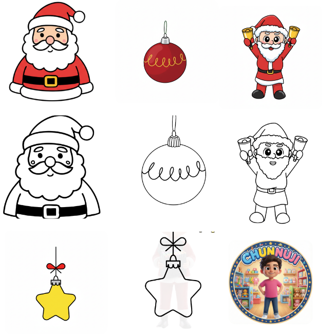 45 + Cute Christmas Coloring Pages – Only ₹99