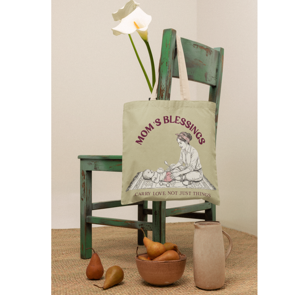 Mom’s Blessings Canvas Tote Bag – Premium 300 GSM Eco Friendly Shopping Bag
