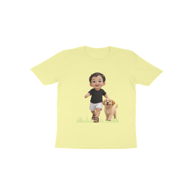Chunnu Ji Toddler Cotton T-Shirt | Cute Baby & Puppy Tee