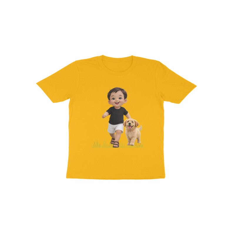 Chunnu Ji Toddler Cotton T-Shirt | Cute Baby & Puppy Tee