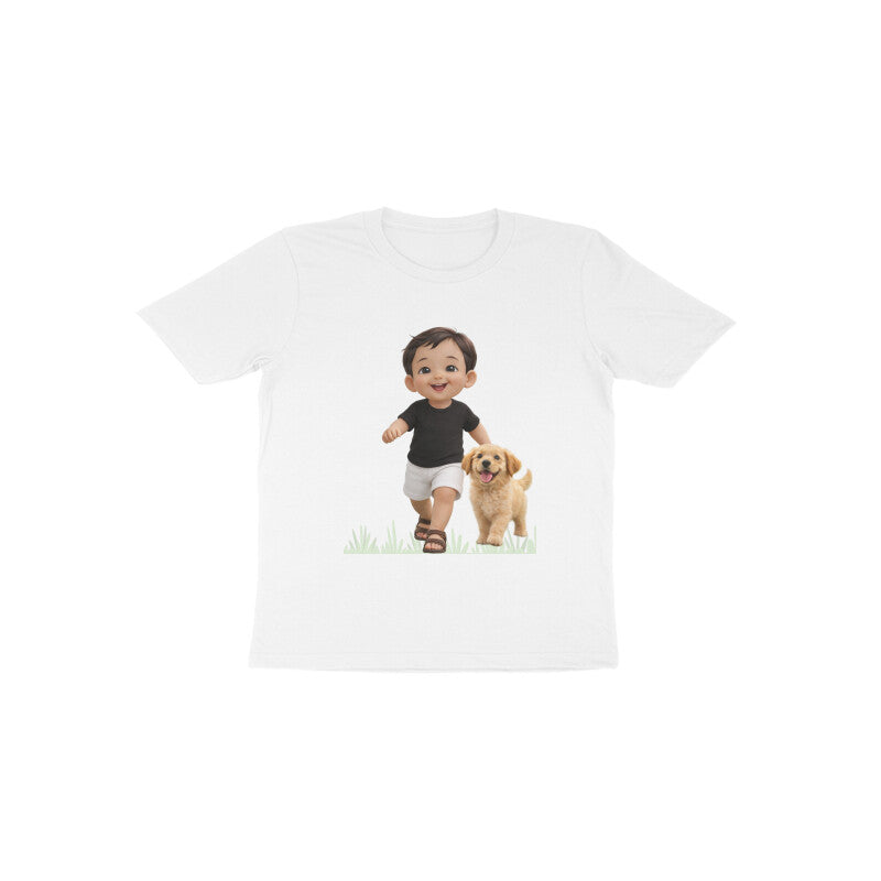Chunnu Ji Toddler Cotton T-Shirt | Cute Baby & Puppy Tee