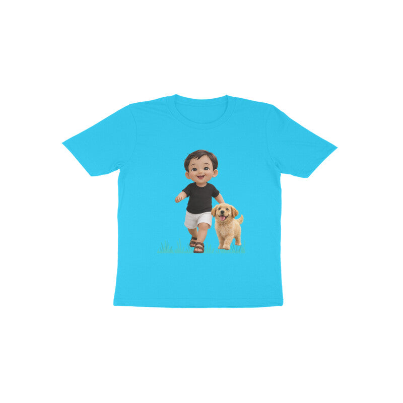 Chunnu Ji Toddler Cotton T-Shirt | Cute Baby & Puppy Tee