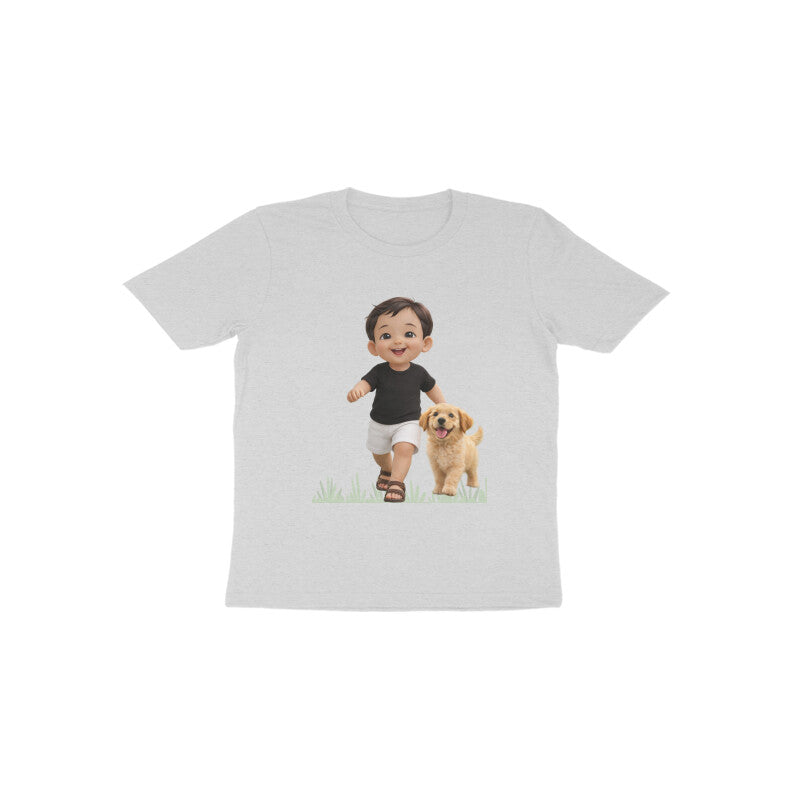 Chunnu Ji Toddler Cotton T-Shirt | Cute Baby & Puppy Tee