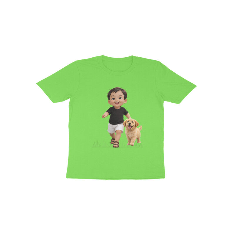 Chunnu Ji Toddler Cotton T-Shirt | Cute Baby & Puppy Tee