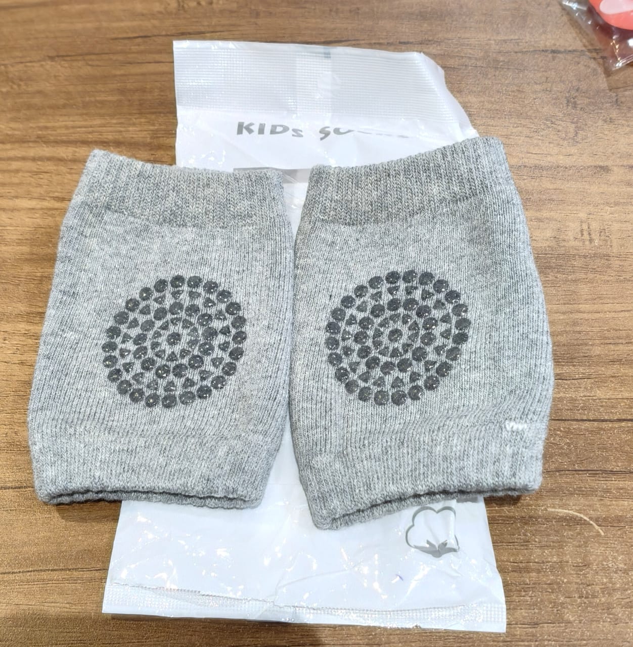Light Grey Toddler Wool Knee Warmers | Soft Knit Leg Warmers & Baby Knee Guards