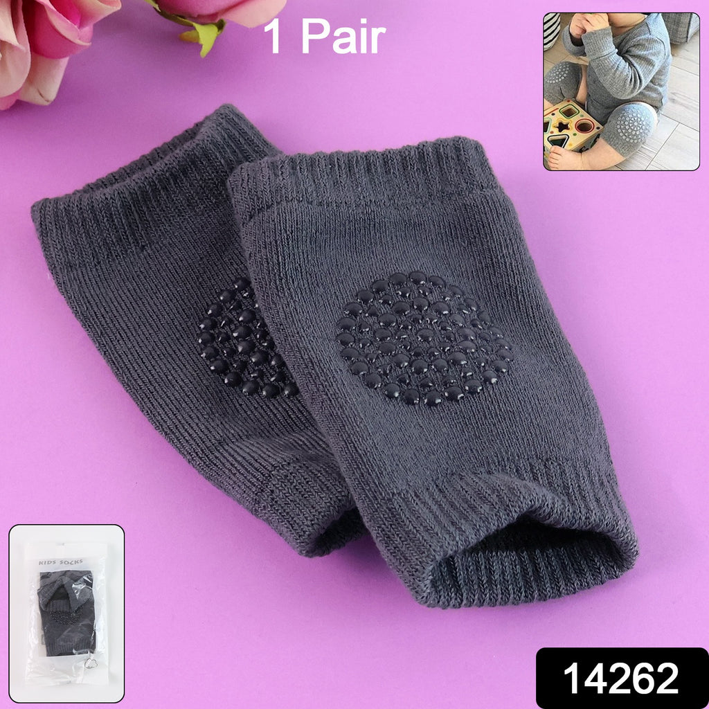 Dark Grey Toddler Wool Knee Warmers | Soft Knit Leg Warmers & Knee Guards for Babies