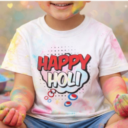 Kids Holi T-Shirt – Rangon Wali Family Holi Round Neck Tee (180 GSM Cotton)