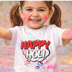 Kids Holi T-Shirt – Rangon Wali Family Holi Round Neck Tee (180 GSM Cotton)