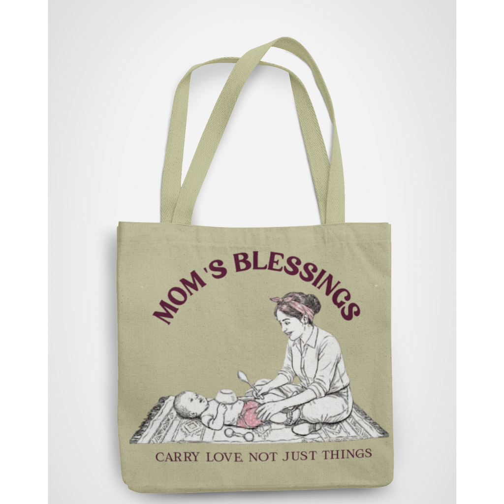 Mom’s Blessings Canvas Tote Bag – Premium 300 GSM Eco Friendly Shopping Bag