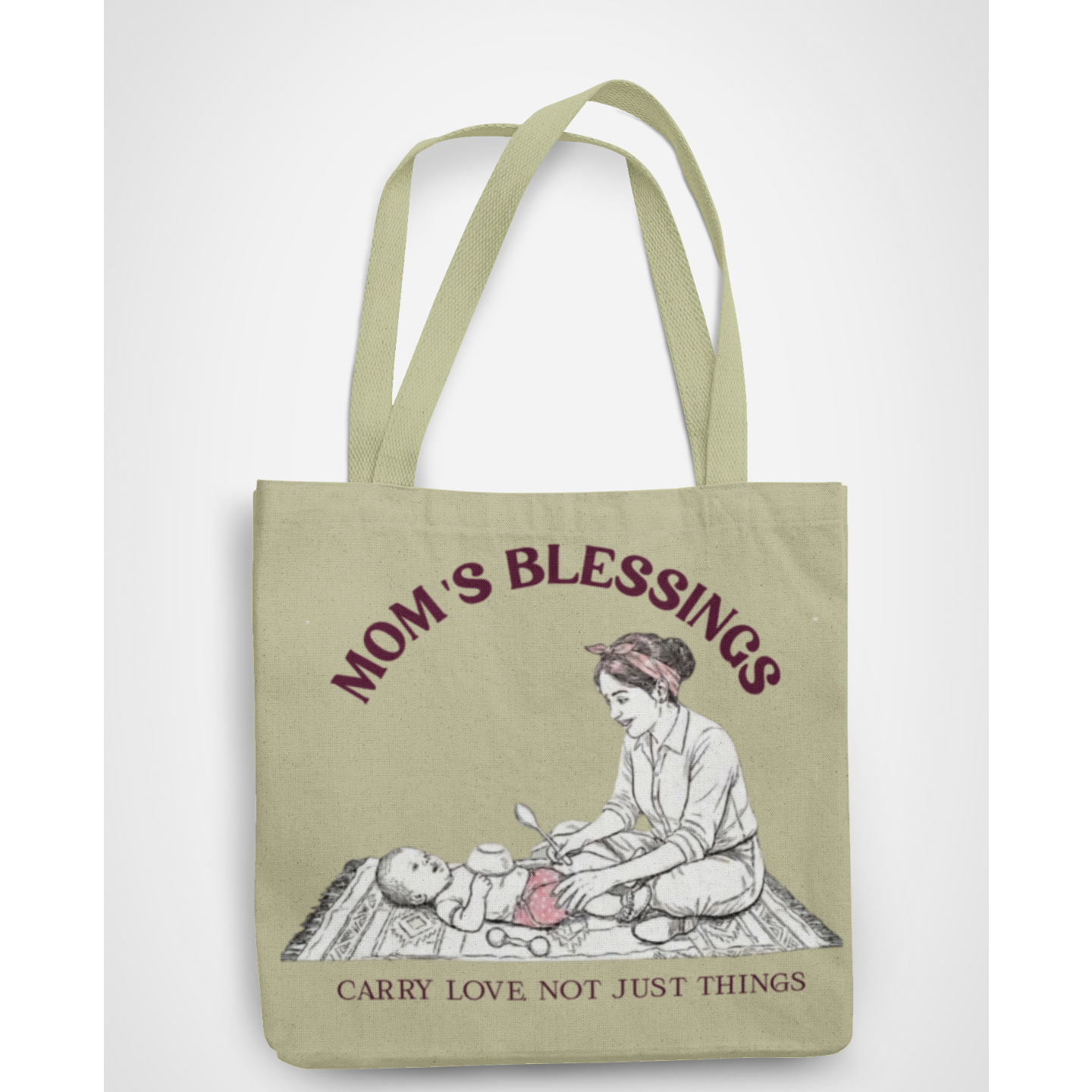 Mom’s Blessings Canvas Tote Bag – Premium 300 GSM Eco Friendly Shopping Bag