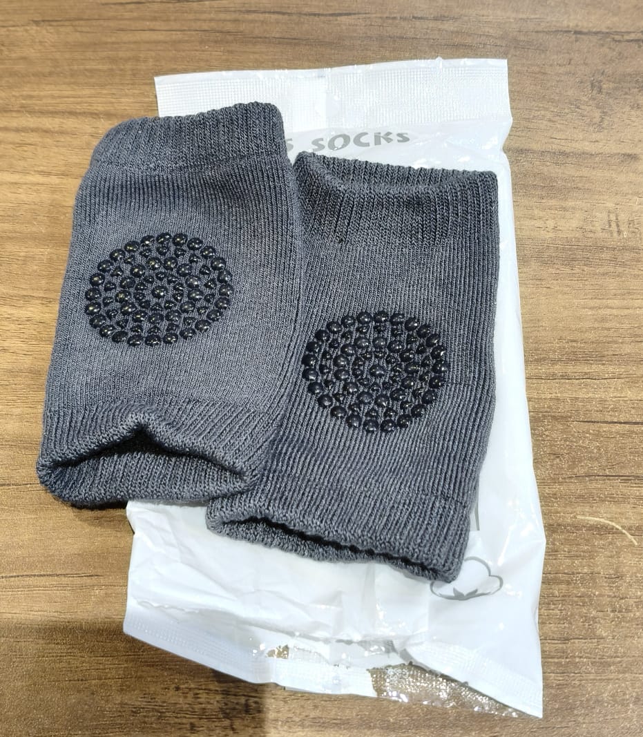 Dark Grey Toddler Wool Knee Warmers | Soft Knit Leg Warmers & Knee Guards for Babies