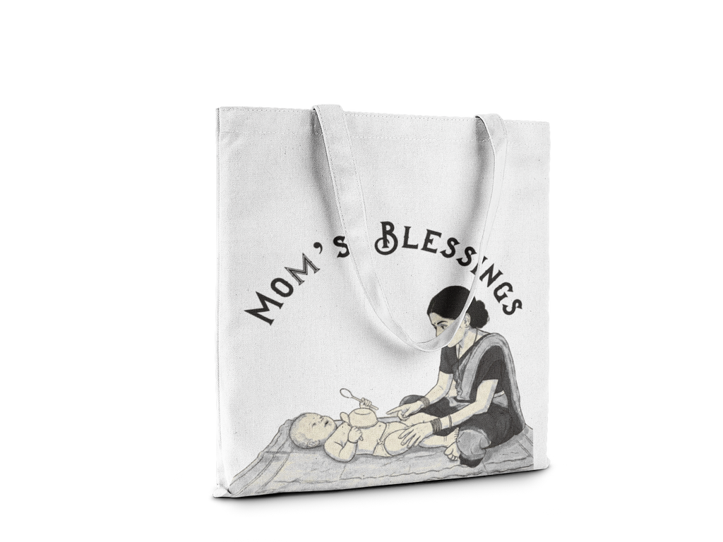 Mom’s Blessings Canvas Tote – Premium Emotional Gift Bag