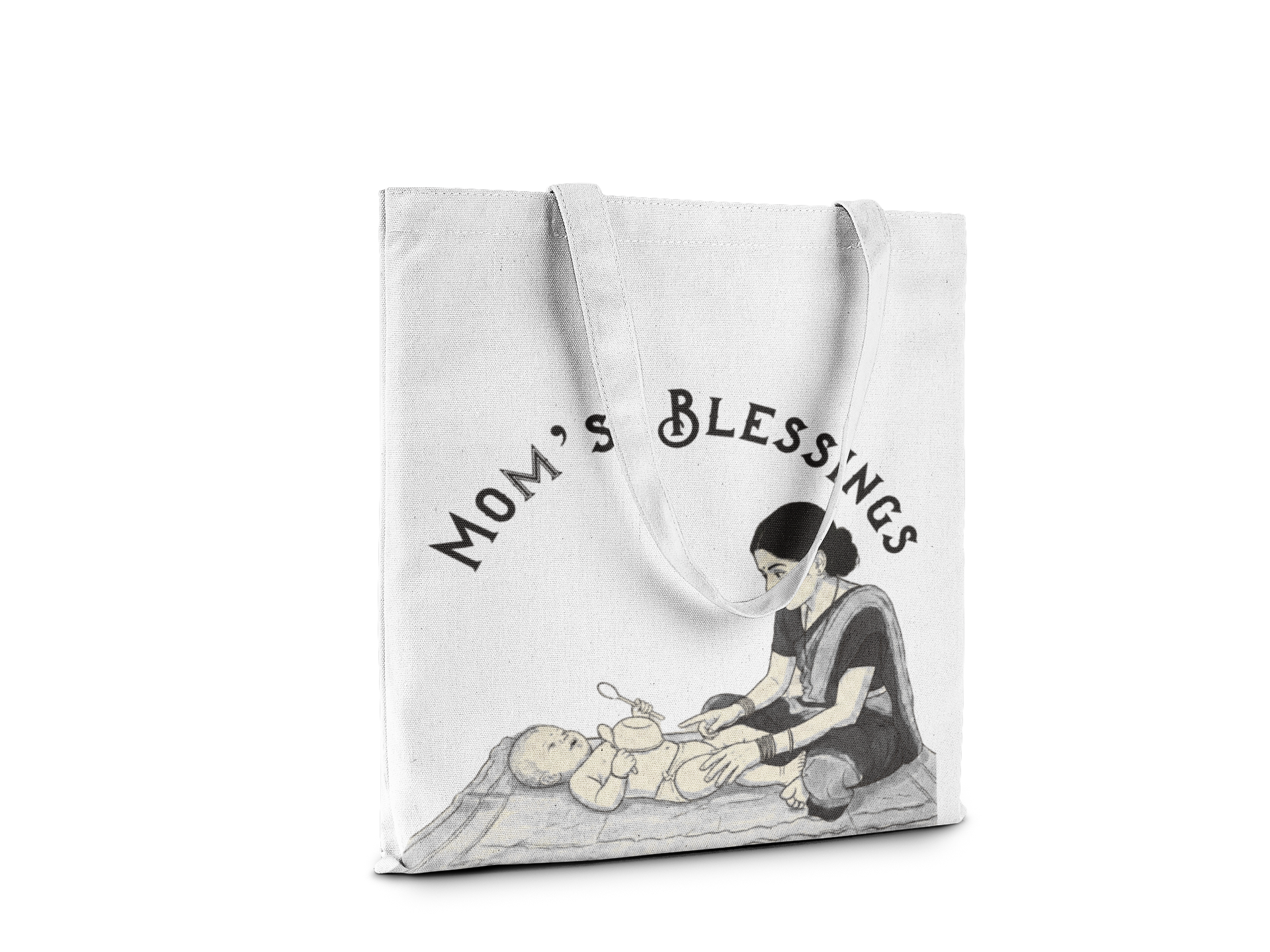 Mom’s Blessings Canvas Tote – Premium Emotional Gift Bag